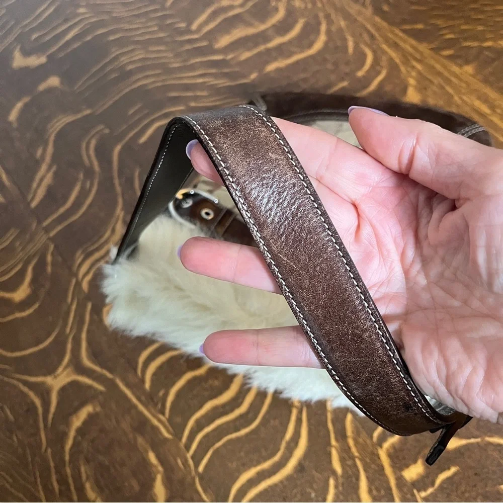 Coach Brown and Cream Signature C Patterned Shoulder Bag